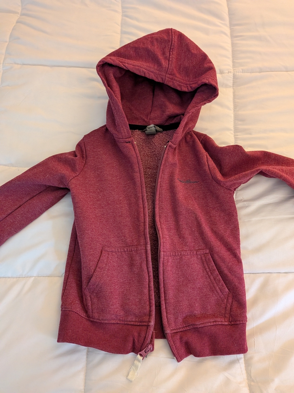 Eddie Bauer Toddler Boy's Maroon Hooded Zip Sweatshirt Size 4T
